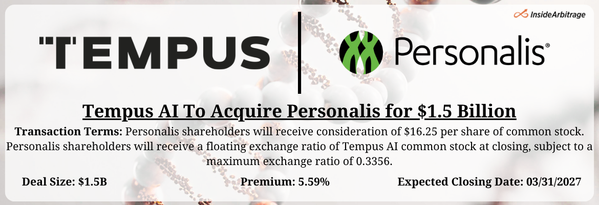 Tempus AI - Personalis Merger