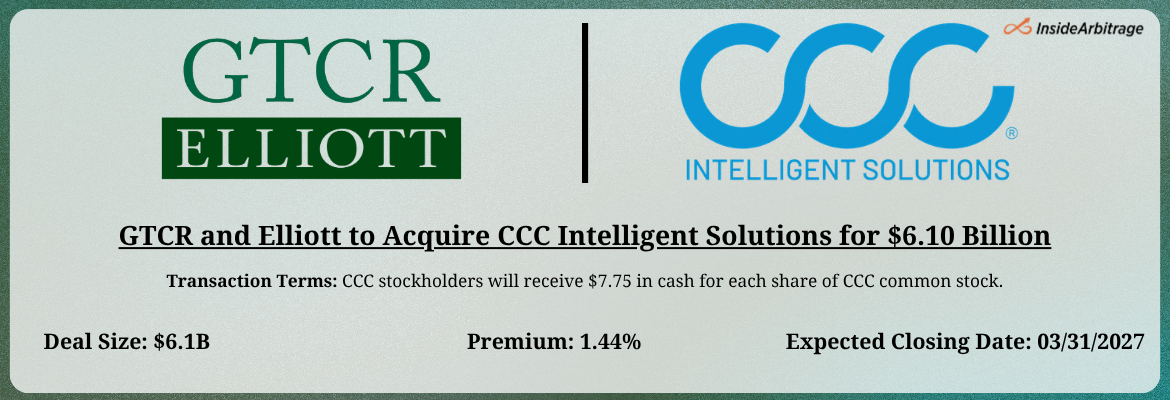 GTCR and Elliott - CCC Intelligent Solutions Merger