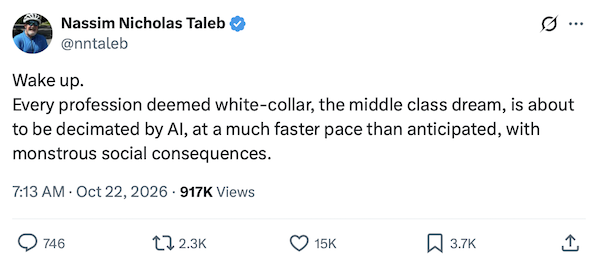 Nassim Nicholas Taleb Tweet About White Collar Jobs